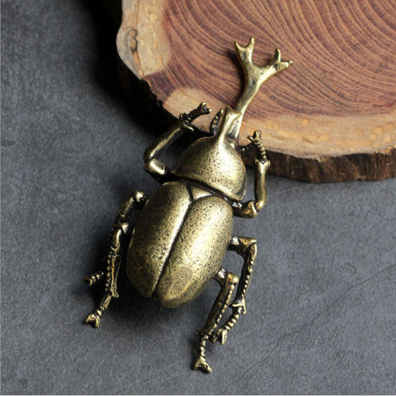 3Pcs/set China Bronze Beetle Statue Figure Tea Pet Tea Tray Decorate Handicraft