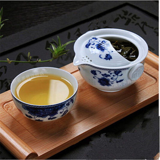 Tea Set Include 1 Pot 1 Cup Elegant Gaiwan Easy Teapot Kettle Porcelain Tea Pot