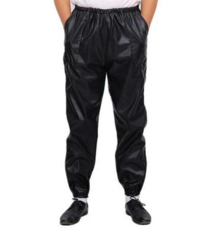 Mens Faux Leather Pants Fashion Motorcycle Loose Fit Work Winter Trousers New #