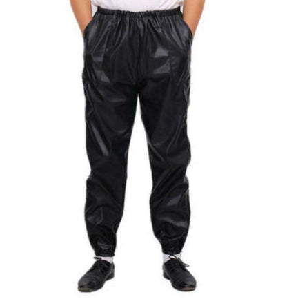 Mens Faux Leather Pants Fashion Motorcycle Loose Fit Work Winter Trousers New #