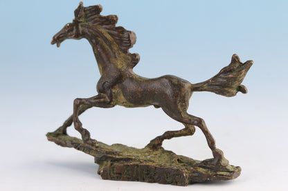 Rare Chinese bronze old horse Figure statue netsuke collectable gift tea pet