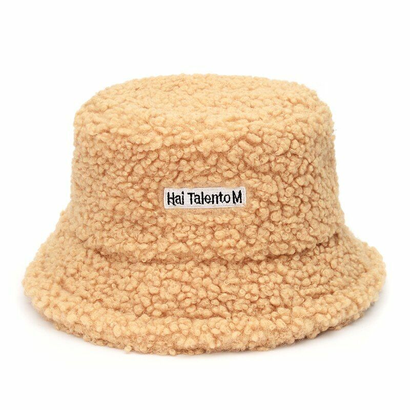 Bucket Hats Lamb Faux Fur Thickened Warm Velvet Winter Outdoor Plush Fisherman