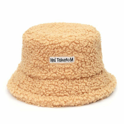 Bucket Hats Lamb Faux Fur Thickened Warm Velvet Winter Outdoor Plush Fisherman