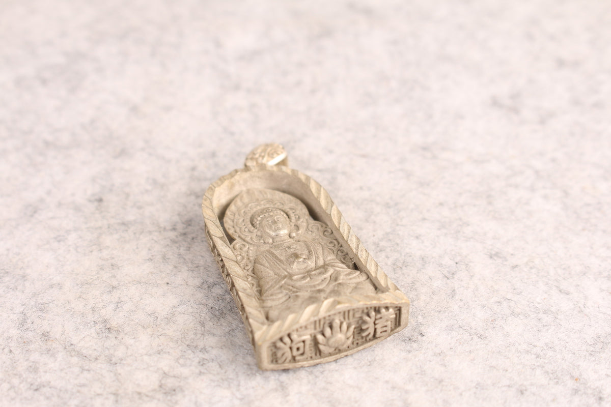 Chinese tibet silver buddha blessing buddha statue collect pendant netsuke