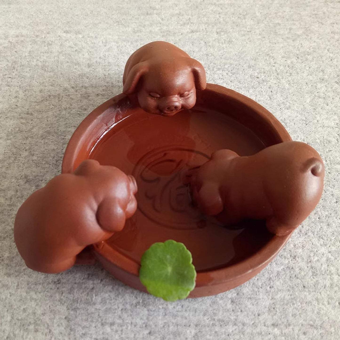 Three Little Pigs Purple Sands Tea Pet 10.5cm Tea Play Tea Tray Tea Ceremony