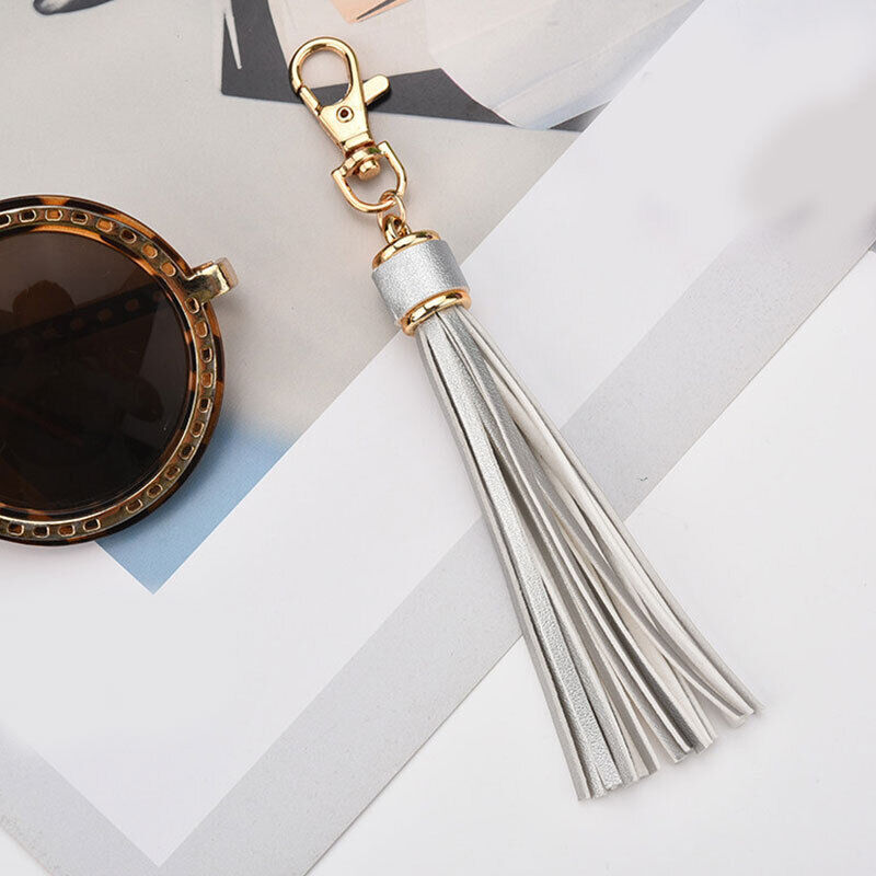 PU Leather Tassel Key Chain Handbag Bag Purse Accessories Pendant Keyring Gift