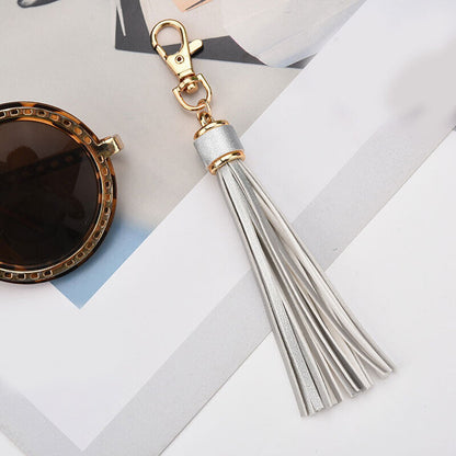 PU Leather Tassel Key Chain Handbag Bag Purse Accessories Pendant Keyring Gift