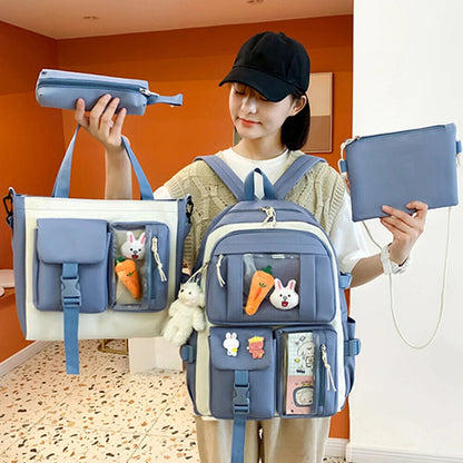 Set Girls Student School Bag Girls Schoolbag Book Bags Women Travel Backpack