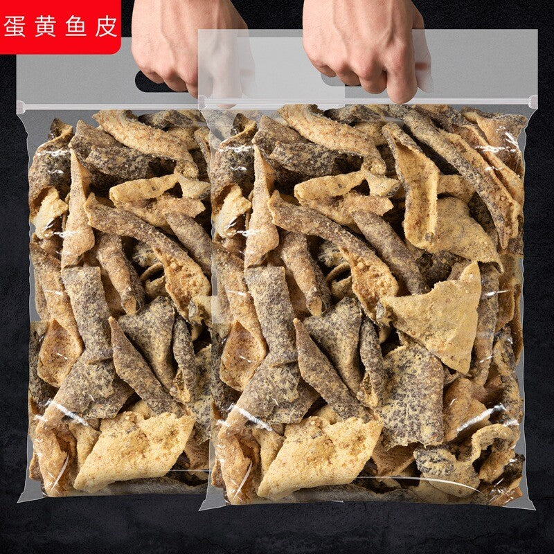Egg Yolk Fish Skin Crispy Cod Skin Instant Dried Fish Seafood Snacks