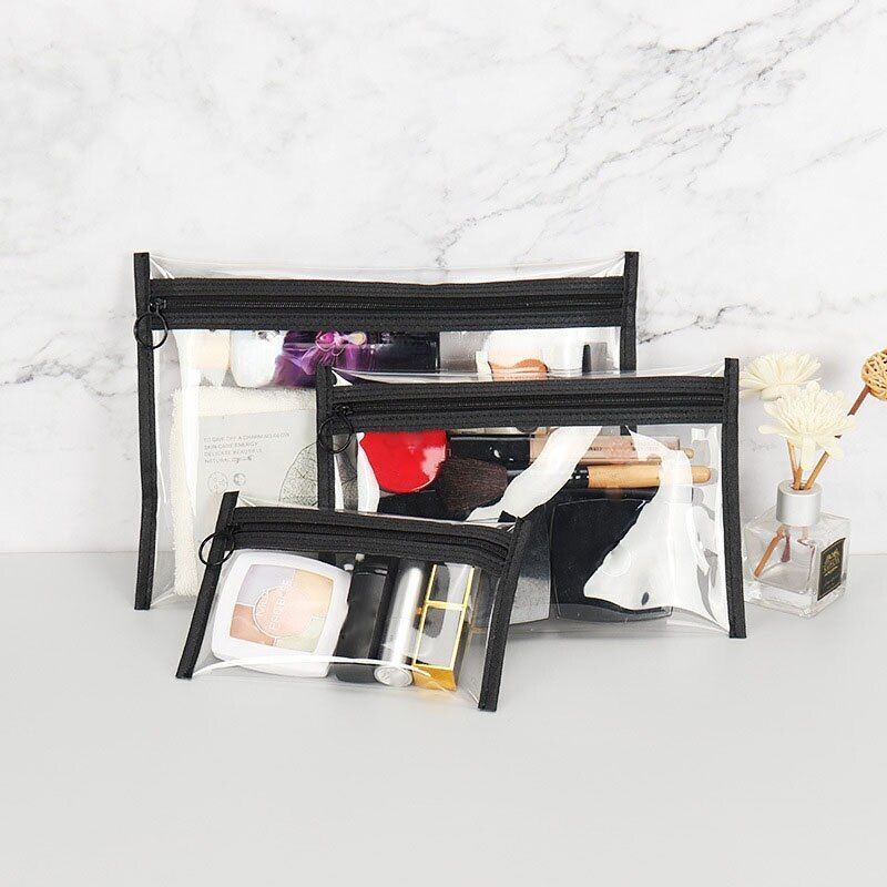 Transparent Waterproof Makeup Pouch Organizer Toiletry Traveling Cosmetics Bags