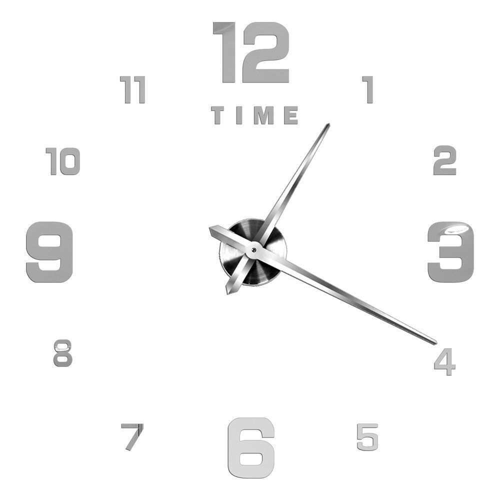 DIY Wall Clocks Acrylic Mirror Large 3D Frameless Home Living Room Decor 37-47In