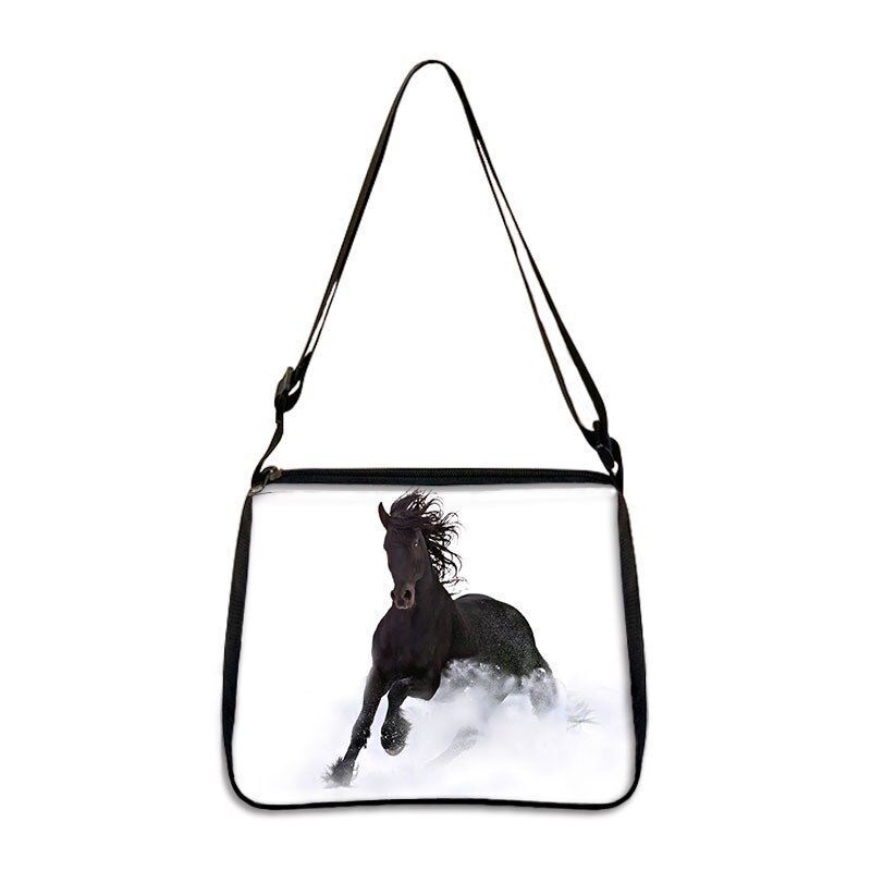 Horse Print Handbag Canvas Shoulder Bag Messenger Bags Travel Crossbody Nylon