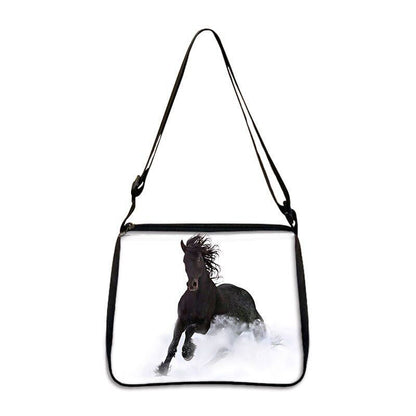 Horse Print Handbag Canvas Shoulder Bag Messenger Bags Travel Crossbody Nylon