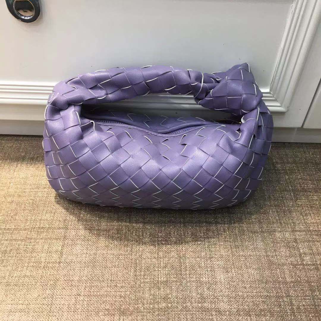 Cow Split Leather Knot Bag Weave Handmade Sling 27X13X16cm Polyester Accessories