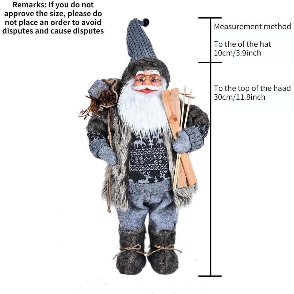 Christmas Ornaments 30-45cm Large Santa Claus Dolls Standing Figurine Home Decor
