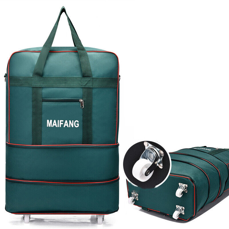 Large Capacity Foldable Luggage Trolley Bags Oxford Expendable Wheel Travel Bags