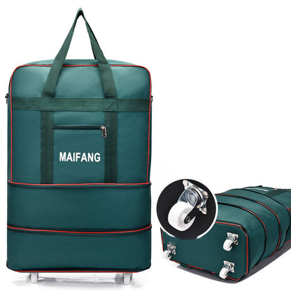 Large Capacity Foldable Luggage Trolley Bags Oxford Expendable Wheel Travel Bags
