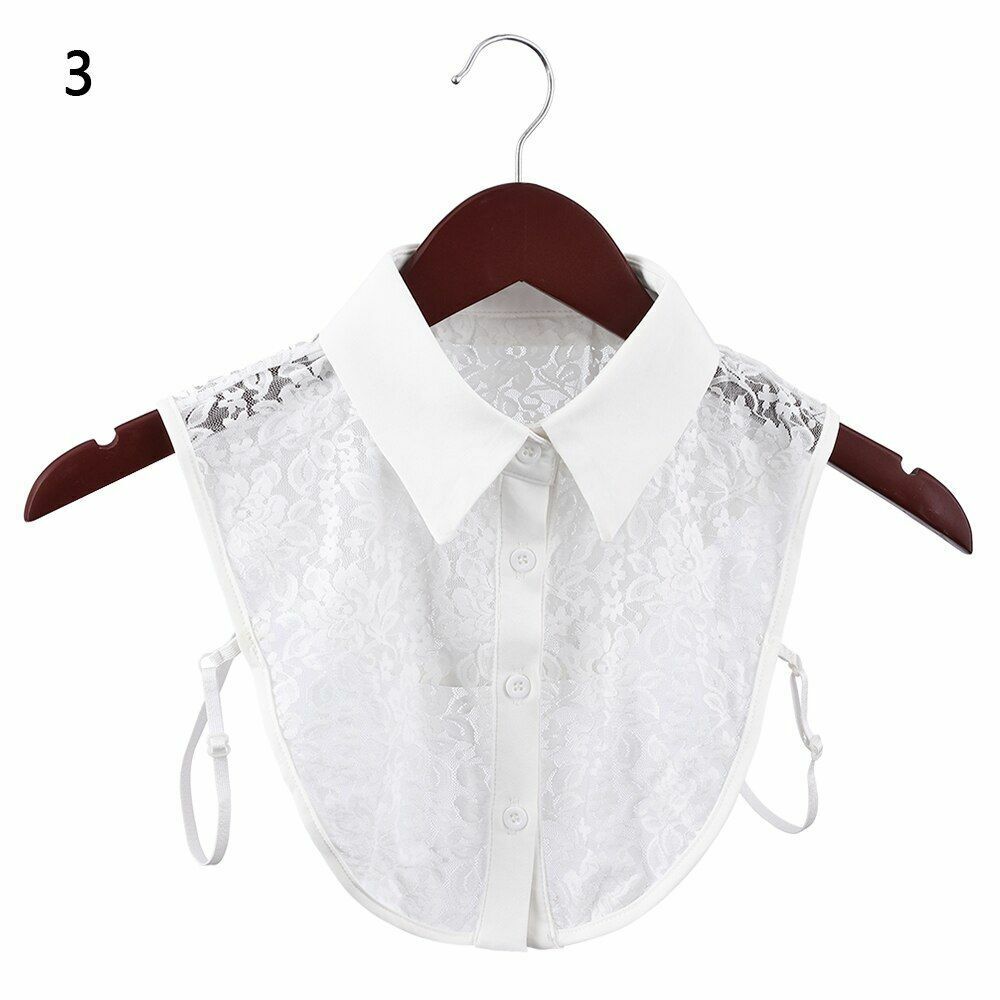 Shirt Collar Women Cotton Lace Fake Blouse Vintage Lapel Clothes Accessories Top