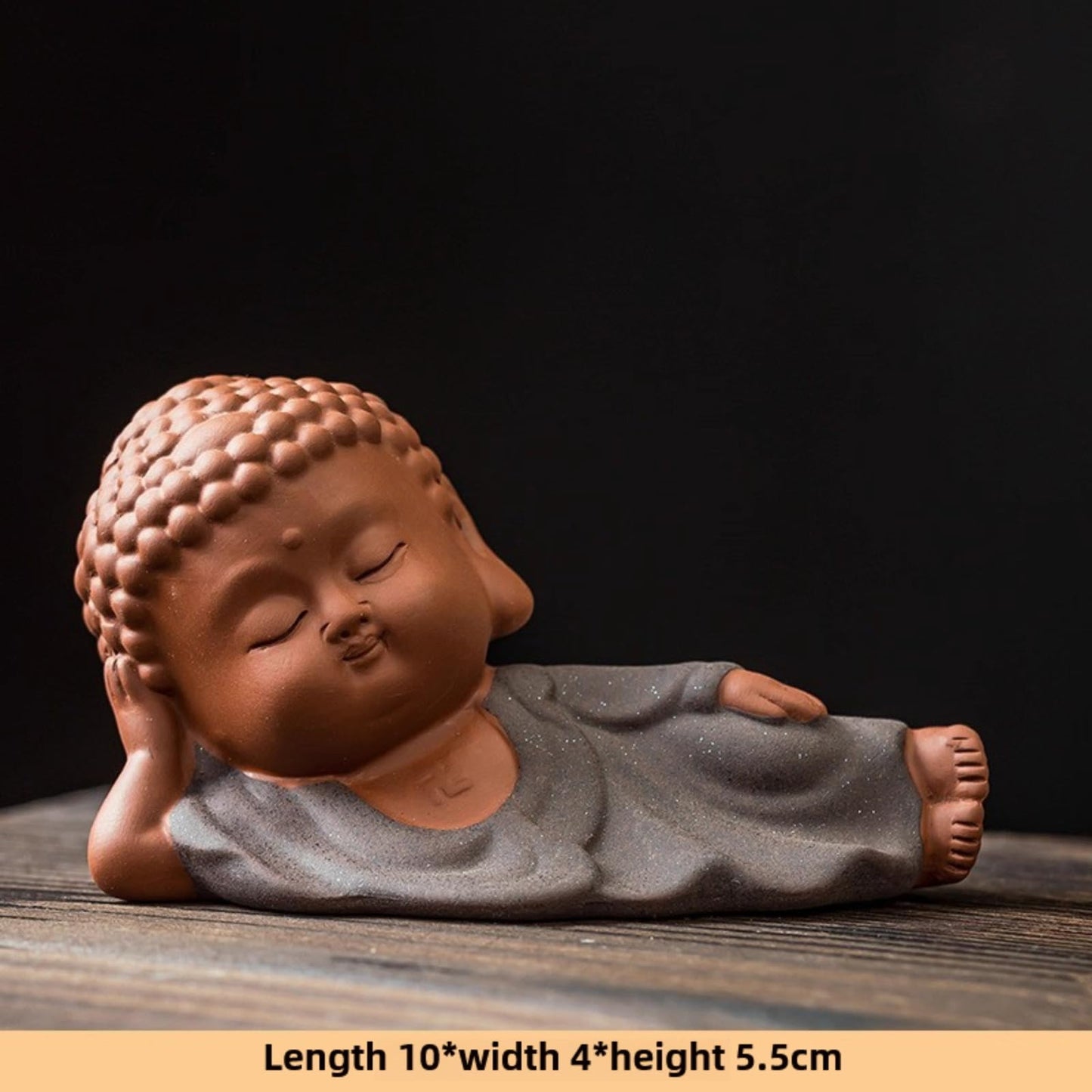 Buddha Statue Purple Sands Tea Pet 10cm 3.9in Kung Fu Tea Set Table Tea Play