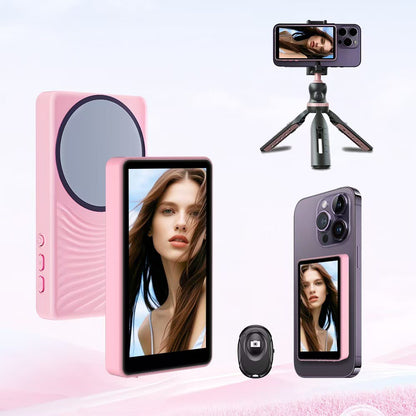 Phone Vlog Selfie Monitor Screen, Bluetooth Remote Back Camera Monitor, No Laten