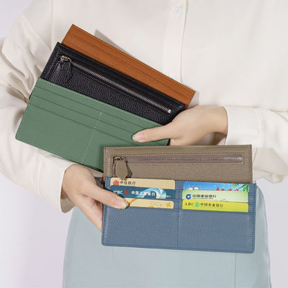 Genuine Leather Card Wallet Flat Purse Ultra Thin Leather Long Wallet 9*20 CM