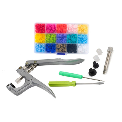 Metal & Resin 150PCS Snap Buttons Press Tool Kit with Fastener Pliers for DIY