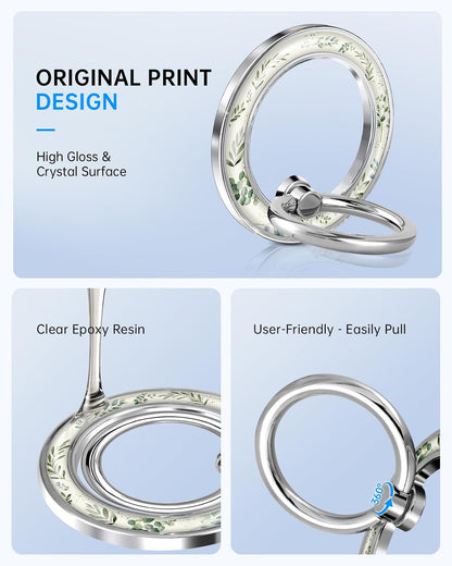Magnetic Phone Ring Holder Compatible with Magsafe - Cell Phone Grip Magnet Remo
