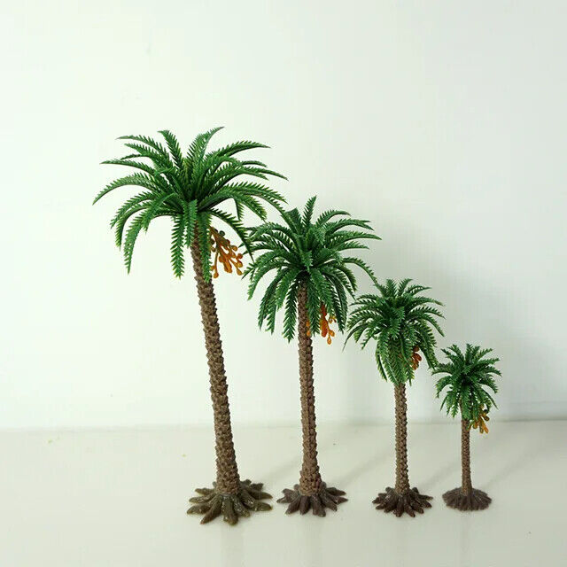 Coconut Palm Model Trees 10Pcs Plastic Scale DIY Park Rainforest Scenery Diorama