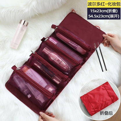 Cosmetic Bag Women Zipper Mesh Separable Cosmetics Pouch Nylon Bag Makeup Pouch