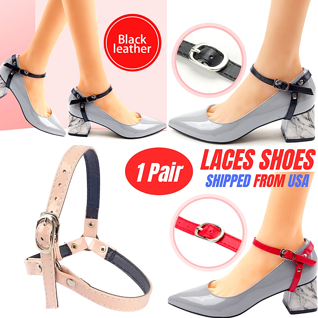 Cordones De Tacon Alto Correas Ajustable Antideslizantes Cinturon de Zapato US