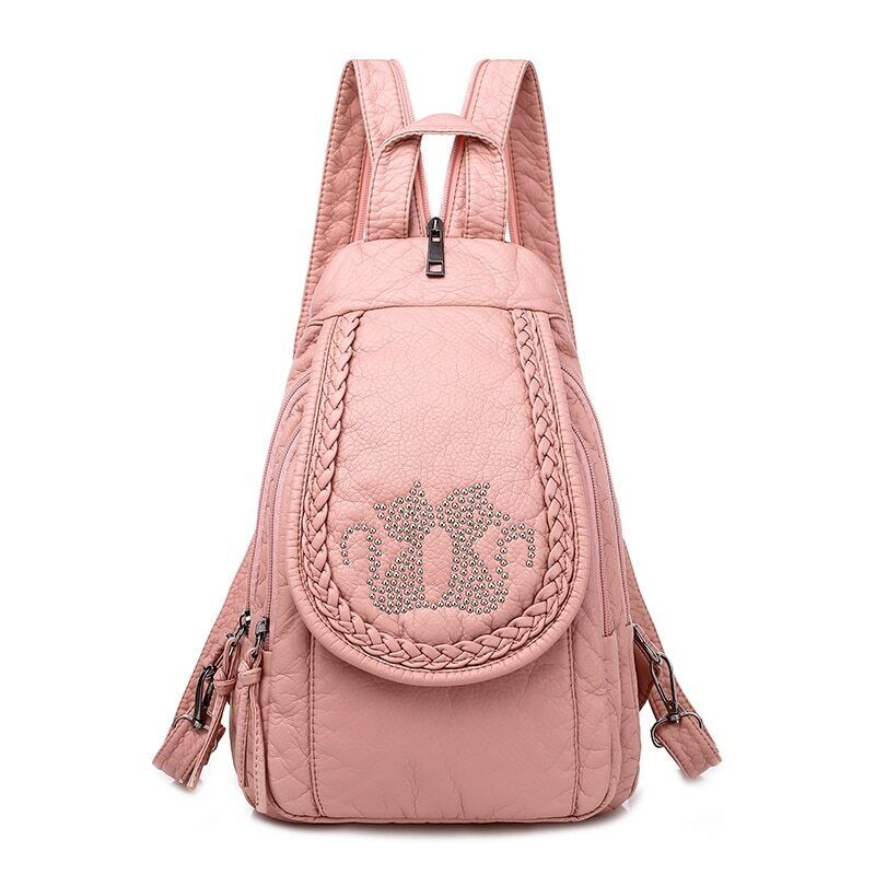 High Quality Backpack Women New Leather Backpack School Bag for Teenage Girls