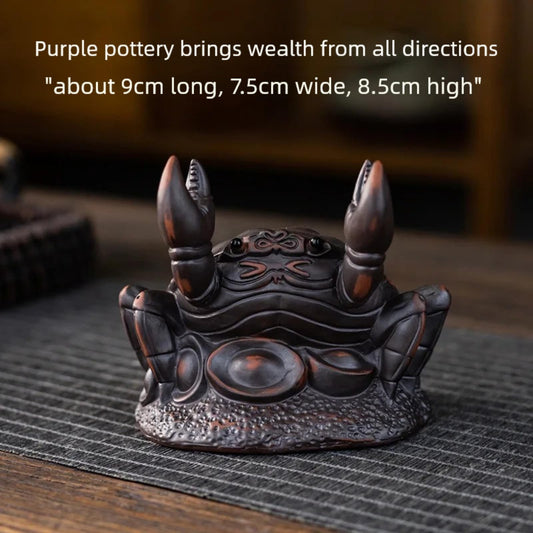 Crab Purple Sands Tea Pet Ornaments Tea Play 9cm Statue Decor Sculpture Crafts