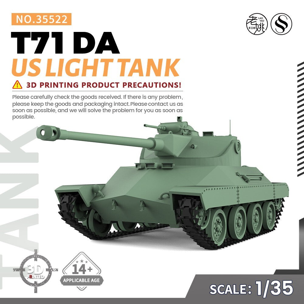 SSMODEL SS35522 1/35 Military Model Kit US T71 DA Light Tank