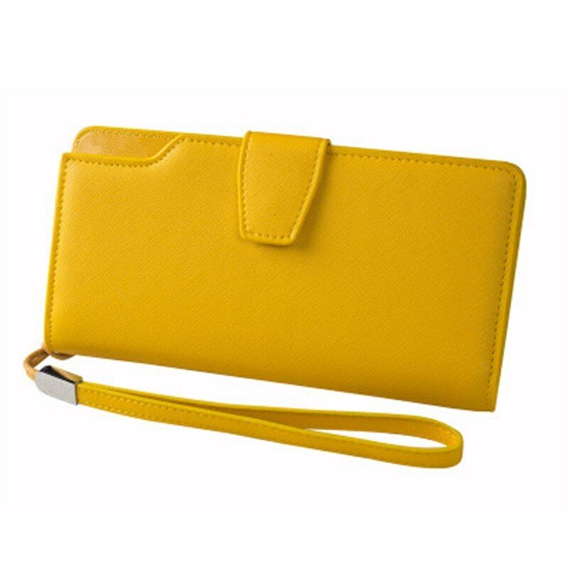 Women's Wallet Female Clutch Purse Cash Clip Handbag Leather Long Zipper Clamps