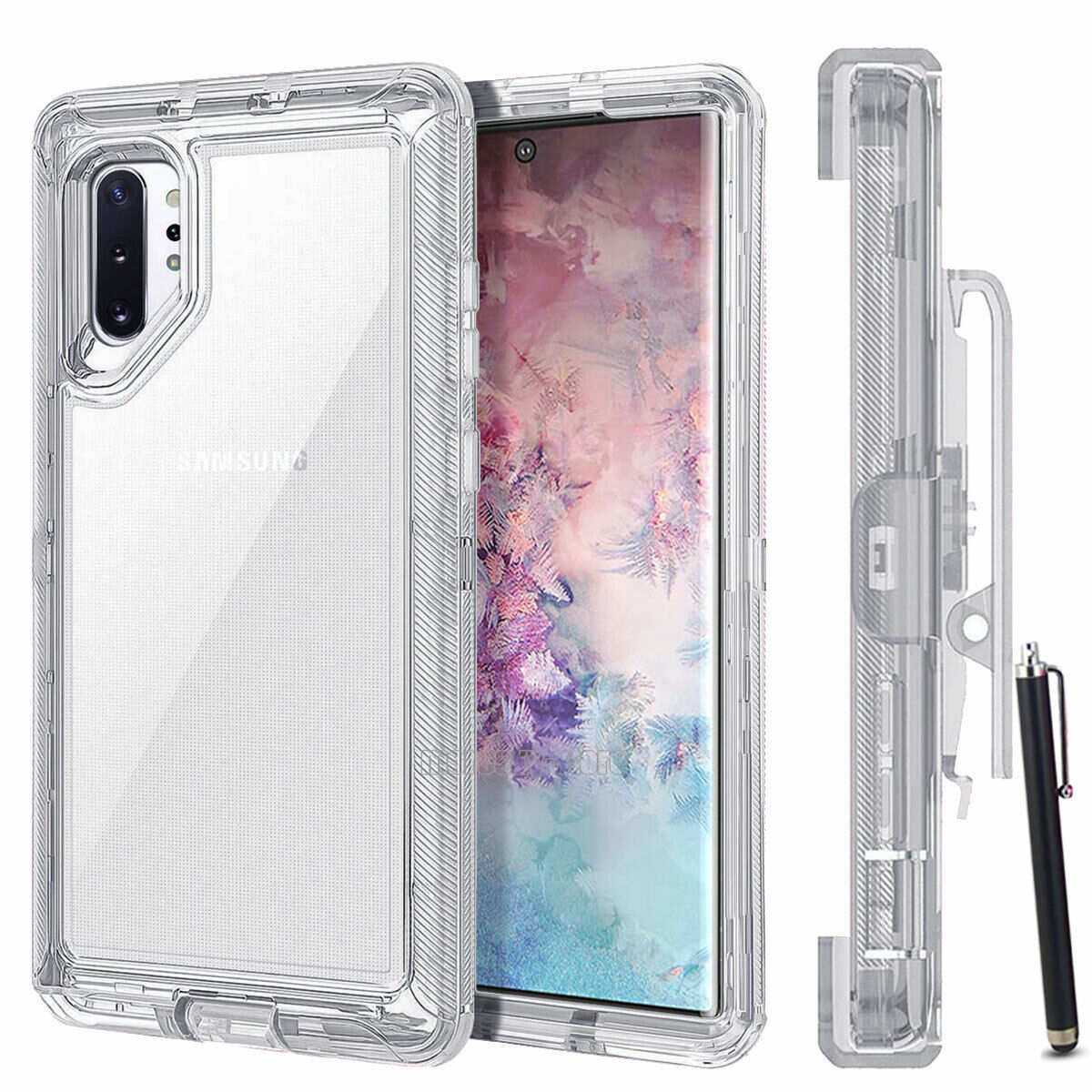 Luxury Clear Case Clip Stand Holster Phone Cover For Samsung Galaxy Note10/+ 5G