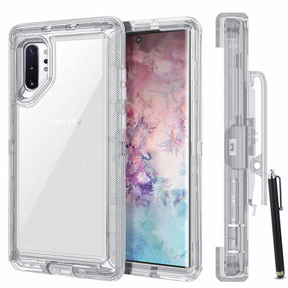 Luxury Clear Case Clip Stand Holster Phone Cover For Samsung Galaxy Note10/+ 5G