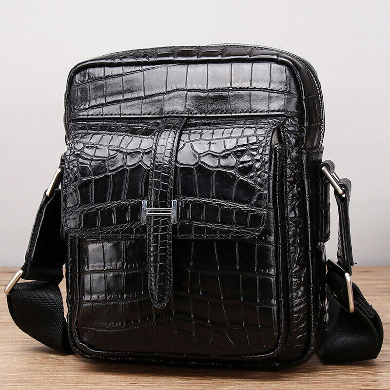 Designer Men's Bag, Real Leather Crocodile Men's Business Shoulder/Messenger Bag