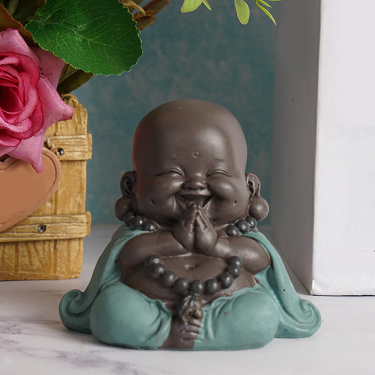 Adorable Laughing Buddha Statue for Car Decor Collectible