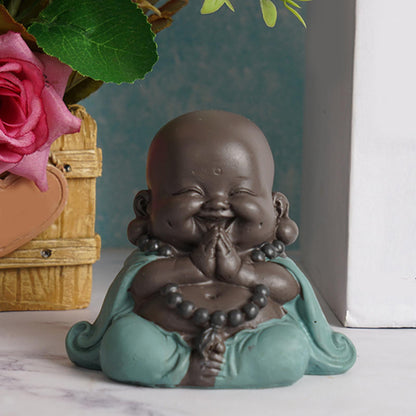Adorable Laughing Buddha Statue for Car Decor Collectible