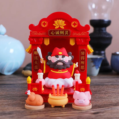 Chinese Mini Buddha Wealth God Mascot Car Desktop Decor Ornaments