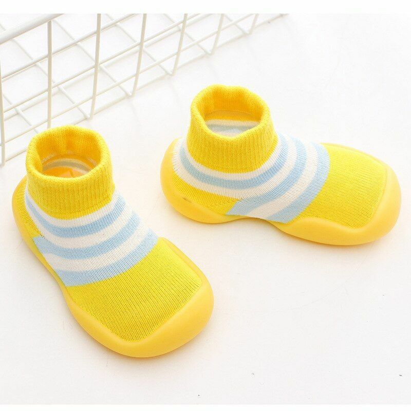 Unisex Baby Shoes First Walkers Toddler Girl Soft Rubber Knit Booties Anti-slip