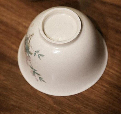 200ml Jingdezhen Gaiwan Teacup Ceramic Kung Fu Tea Set Bowl Chinese Tureen Decor