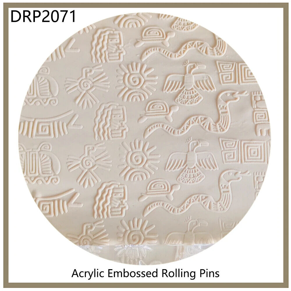Rolling Pin Acrylic Ancient Egypt Pattern Clay Art Embossing Tools Dough Rollers