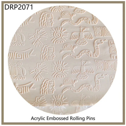 Rolling Pin Acrylic Ancient Egypt Pattern Clay Art Embossing Tools Dough Rollers
