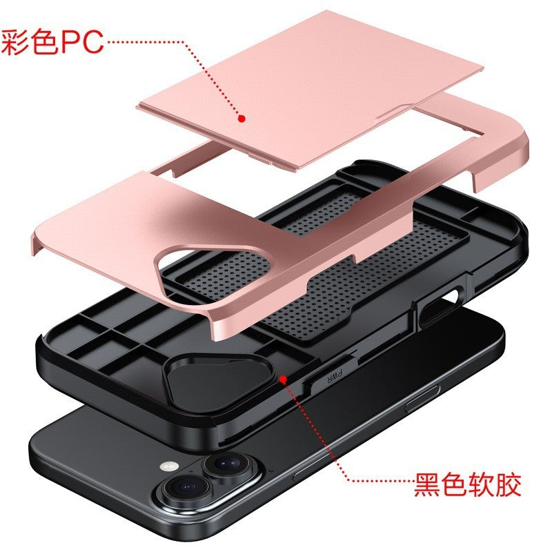 For Apple iPhone12/13/14/15/16/17 Plus/Pro/Pro Max Case Card Wallet Slot