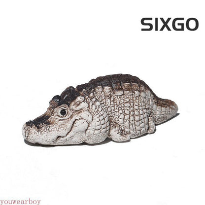 Cute Crocodile Tea Pet Handmade Tea Play Desktop Decoration Resin Ornaments
