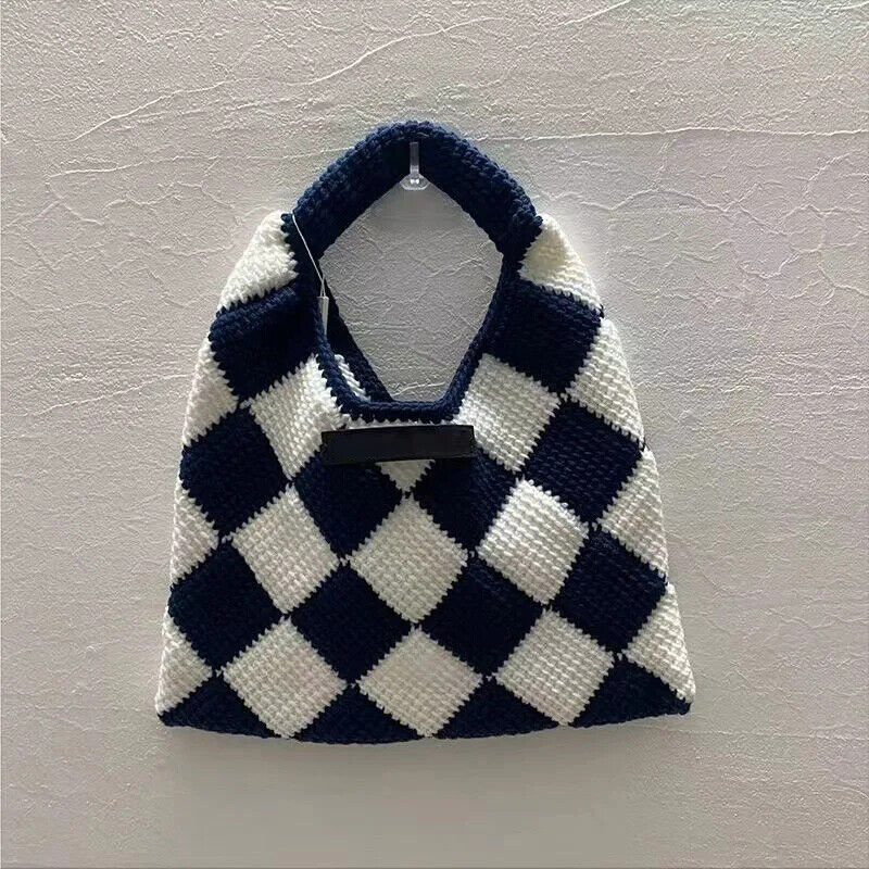 Autumn Winter Women'S Woolen Chess Handbag Cute Women'S Underarms Bags