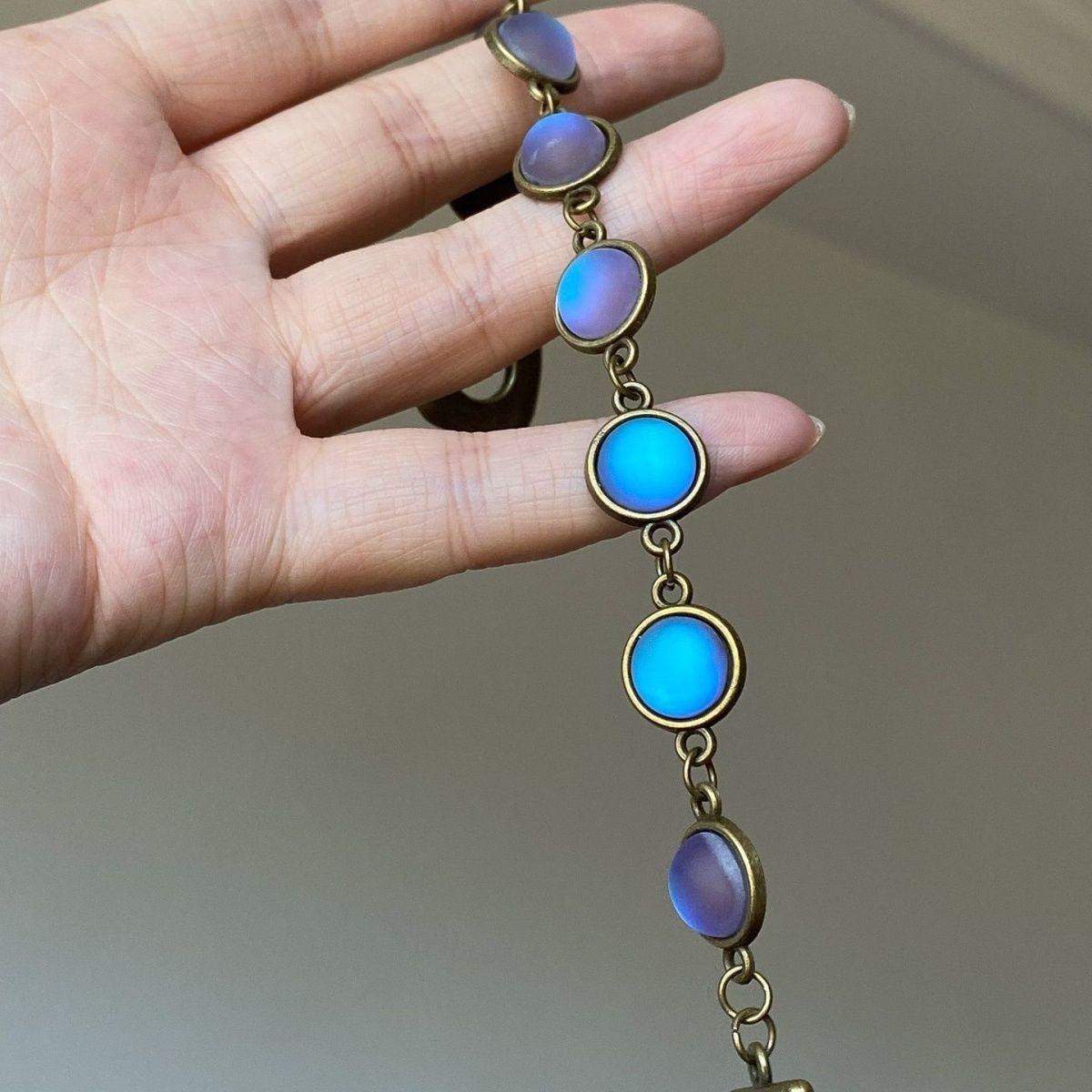Handmade Heavy Retro Color-Changing Bead Bracelet Women's Niche Beaded Jewelry