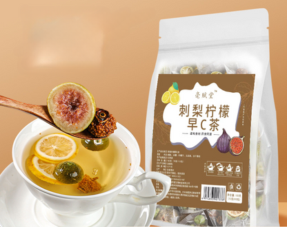 Rosa roxburghii black goji berry mulberry lemon slices combination tea
