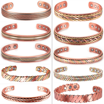 Women Healing Bracelet Tibetan Pure Copper Magnetic Men Fashion Jewelry Bangles